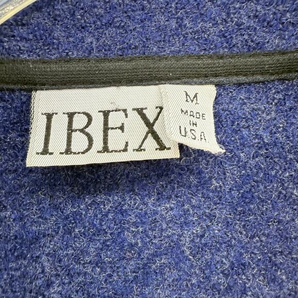 Ibex Jacket Men's M Blue Black 100% Wool Jacket Full Zip Made in USA EUC - Picture 8 of 13